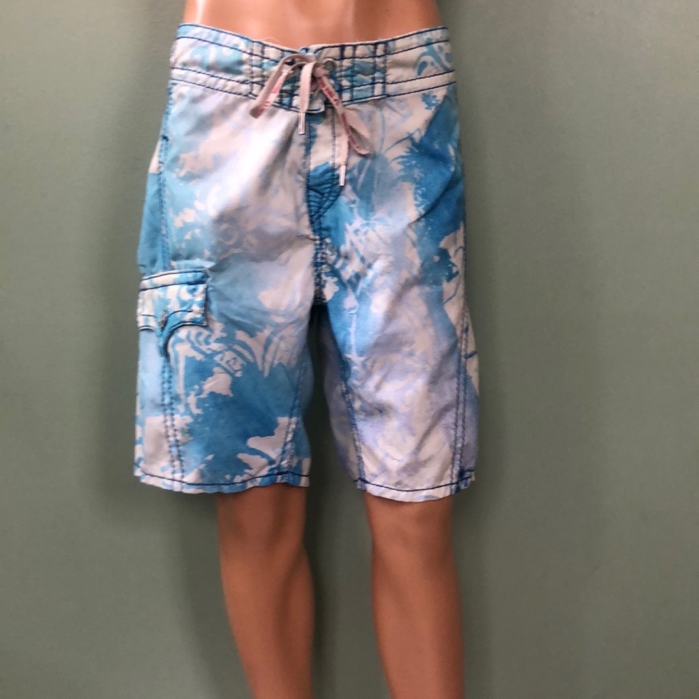 True Religion Men's Blue Swim Trunks Sz: 33